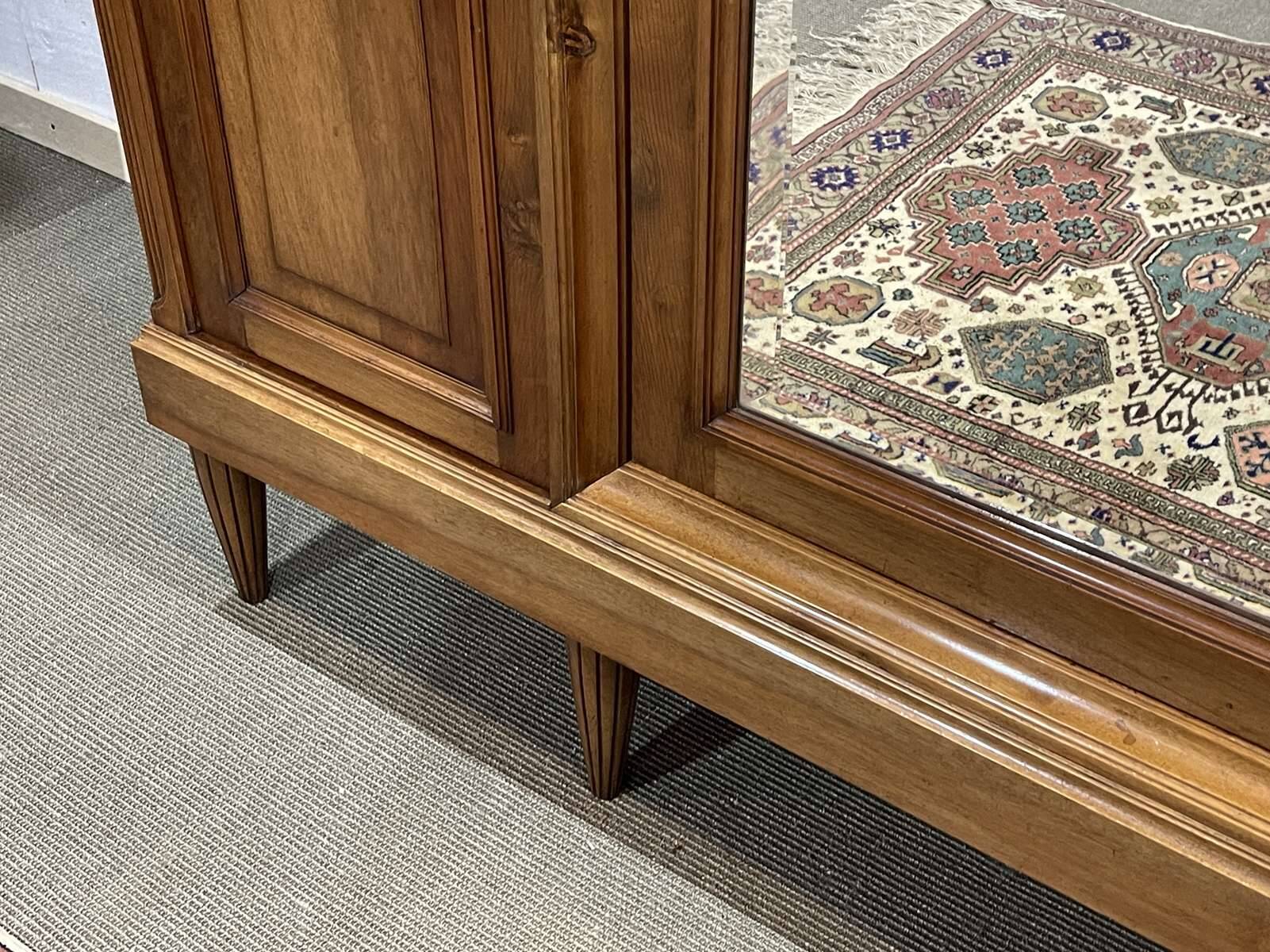 Art Deco period bedroom wardrobe with mirror in walnut and elm burl