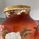 Paire de vases anciens, motif papillons et fleurs