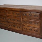 Antique French Oak Apothecary / Filing Cabinet / Kitchen Island, 1920/30s