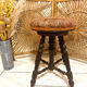 Antique adjustable piano stool in turned wood