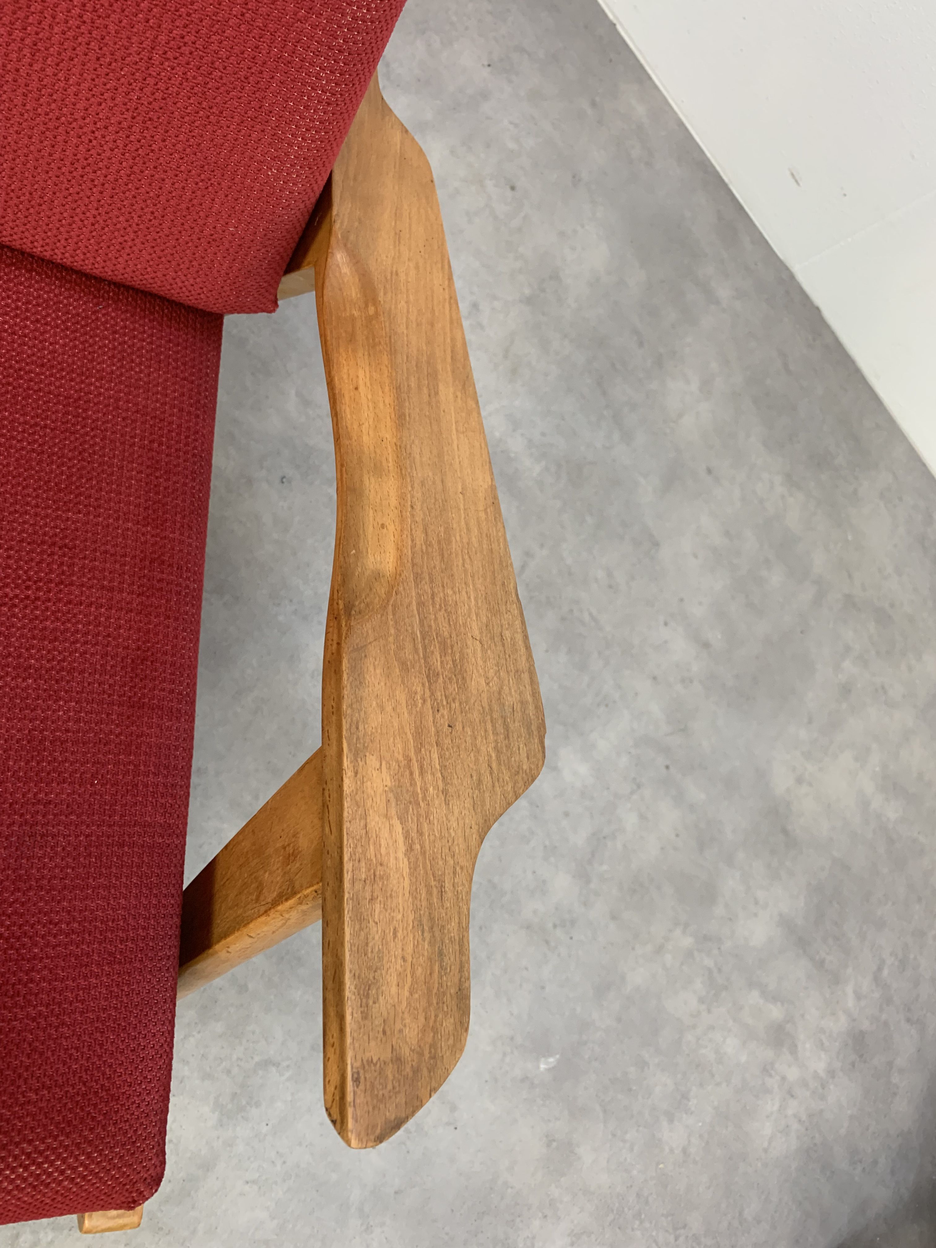 Pair of 50s vintage boomerang armchairs velvet and wood