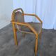Vintage Beech Wood Dining Chair: 1970s Space Age Gray Fabric
