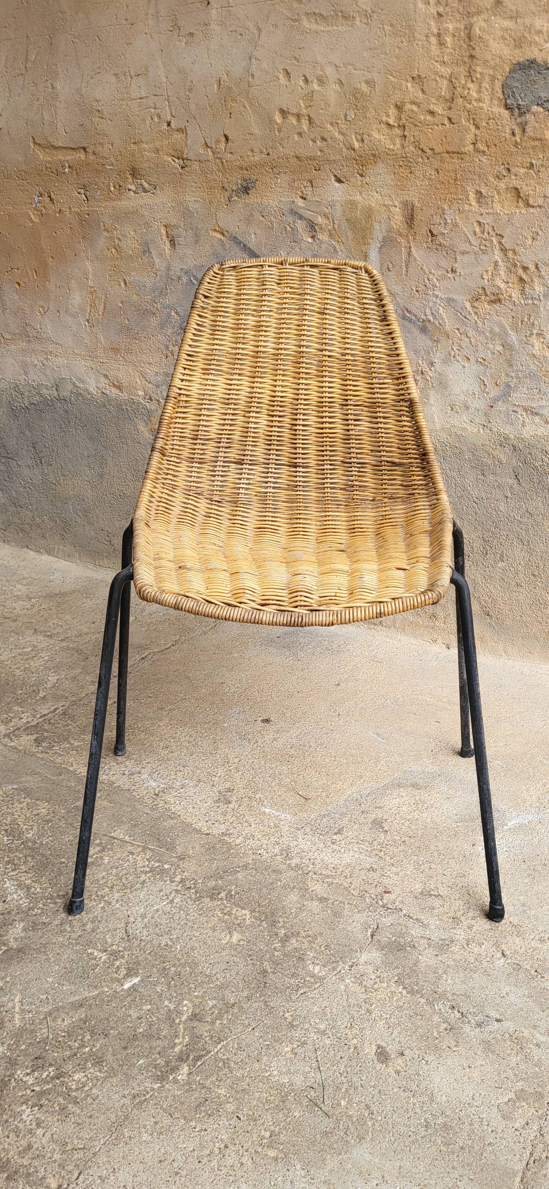 Chaises Basket en Osier par Gian Franco Legler, 1950s