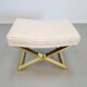 Vintage Regency Brass Cross Stool, Italy, 1970s