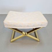 Vintage Regency Brass Cross Stool, Italy, 1970s