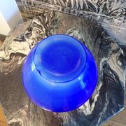Vase Murano opaline bleue Ø34cm