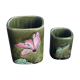 Vases old brown earthenware fives lille art nouveau