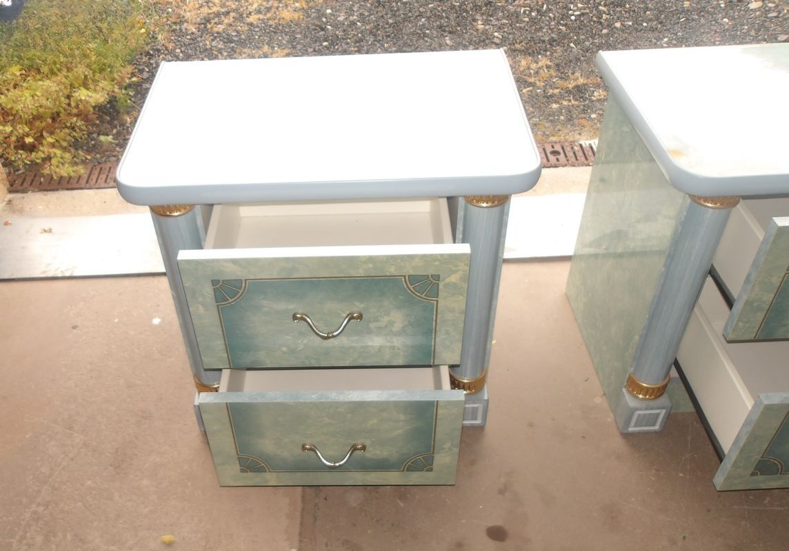 Retro blue bedside table