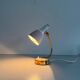 Simple table lamp with a pink metal head and brass body, 1960s, Germany.