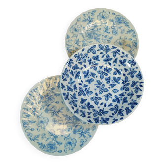 Dépareillé d'Assiettes et Petites Fleurs Bleues