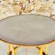 Vintage rattan and bamboo side table, circa 1969.
