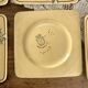 Square dessert plates and cake dish, Pexonne, 1940s-1950s