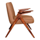 Scandinavian armchair deep brown wool space age design