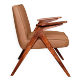 Fauteuil scandinave deep brown wool space age design
