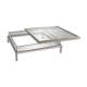Maison Jansen sliding coffee table in chrome and brass - 1970s