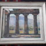 Old painting representing a landscape