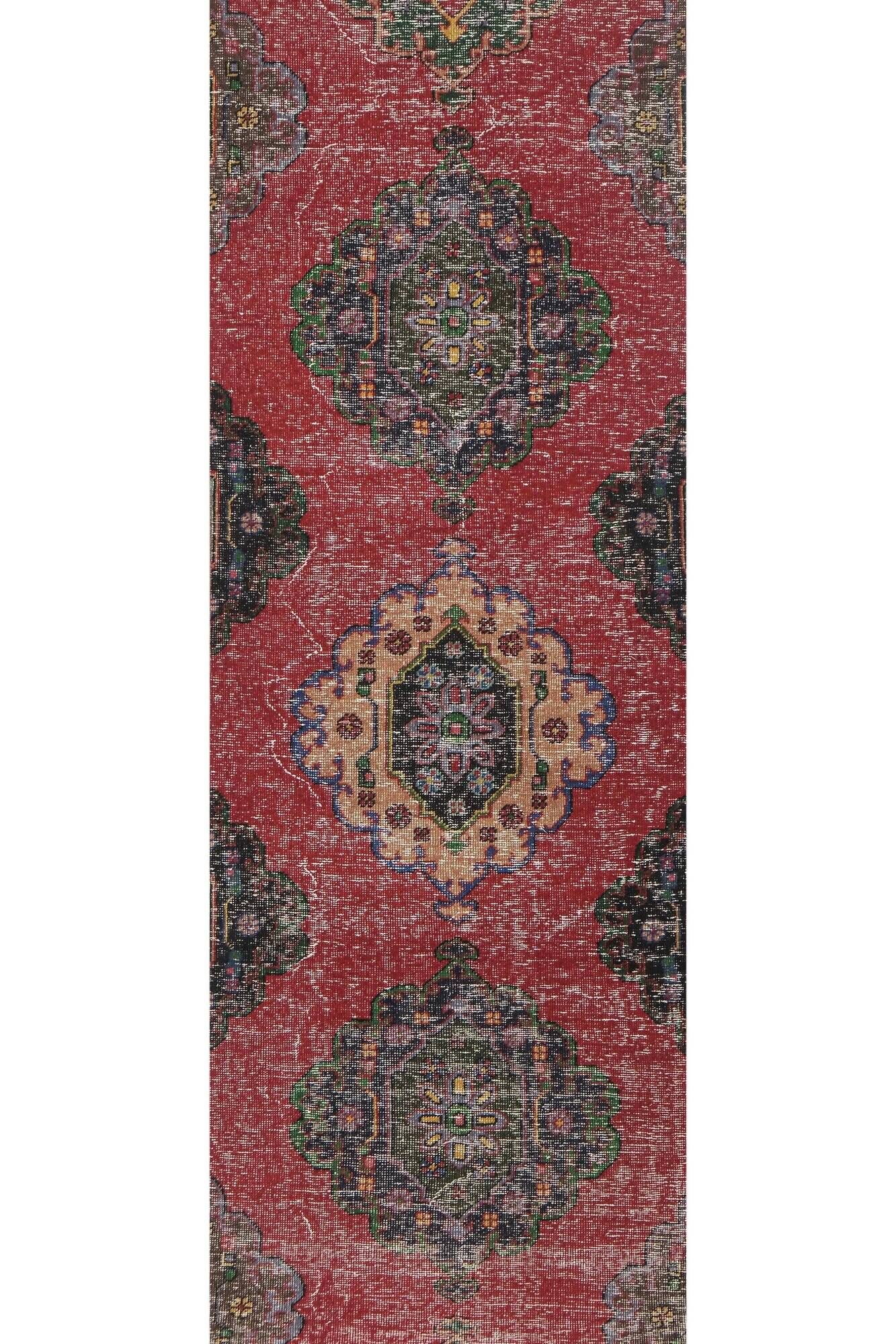 Vintage Turkish hallway rug 81x730 cm