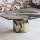 Octagonal coffee table in Cipollino Italian marble, 1980