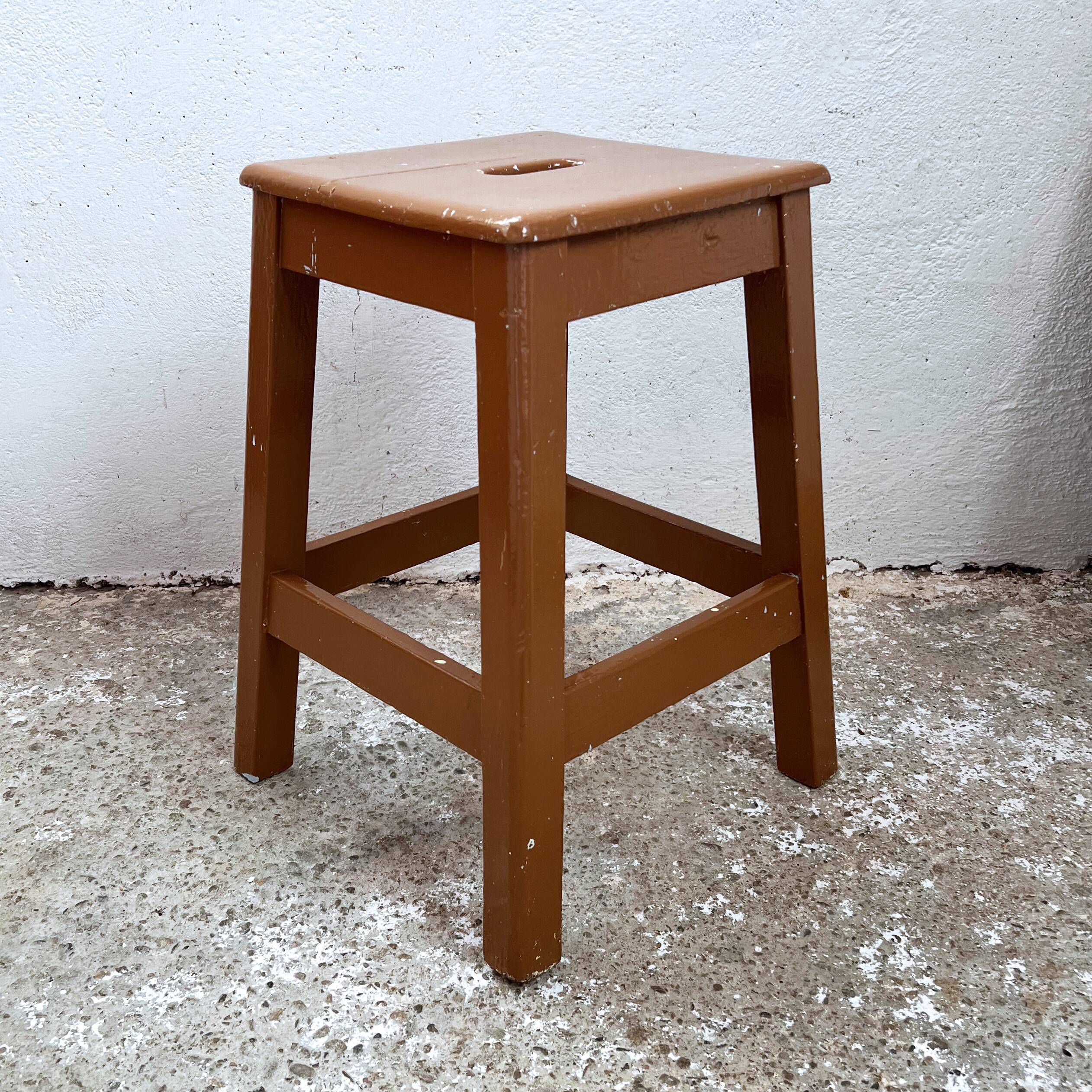 Wood milk chocolate workshop stool