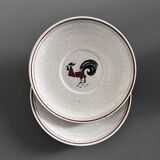 Pair of plates with rooster decor