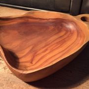 Empty wooden pocket signed Tony Bain Vallauris 50s