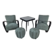 H 269 Lounge Chairs, table and poufs by Jindřich Halabala for Up Zavody, 1940s, Set of 5