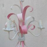 Lustre métal fleurs feuilles shabby chic