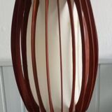 danish ceiling lamp in teak and paper from the 60s