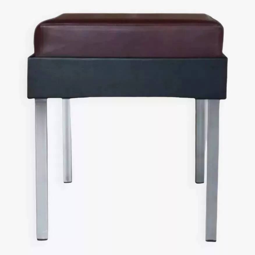 Strafor stool from the 50s, chrome and imitation leather