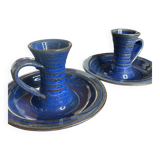 Signed ceramic candlesticks