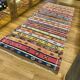 Colorful runner rug, handmade turkish kilim rug with ethnic patterns