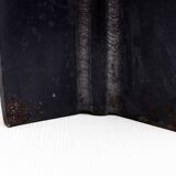 Large brutalist cast iron candle holder