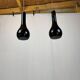pair of black glass pendants - Denmark 80s/90s