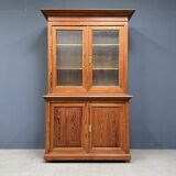 Armoire d'école en pin belge avec vitres nervurées