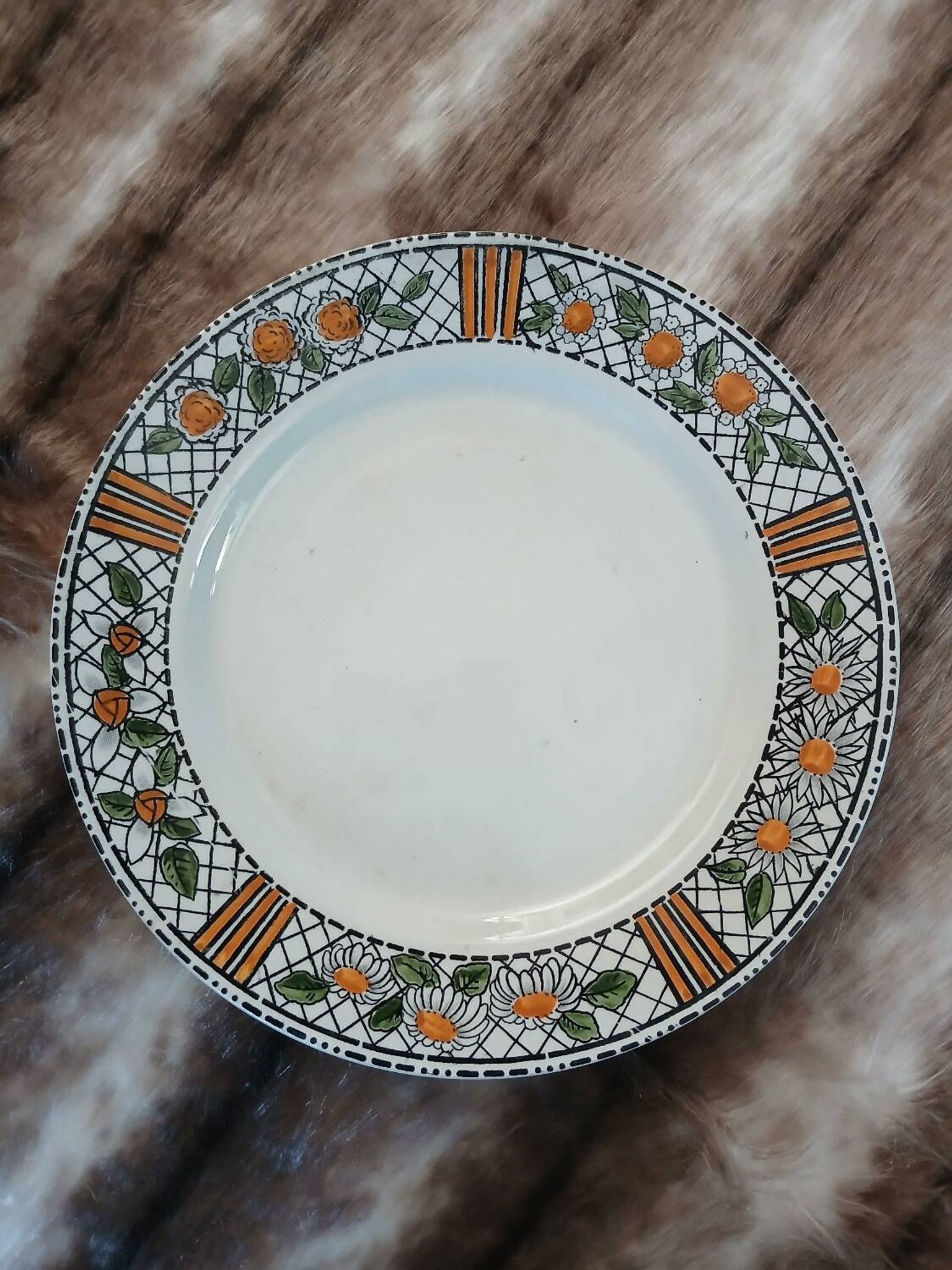 4 antique flat plates "Élisabeth"
