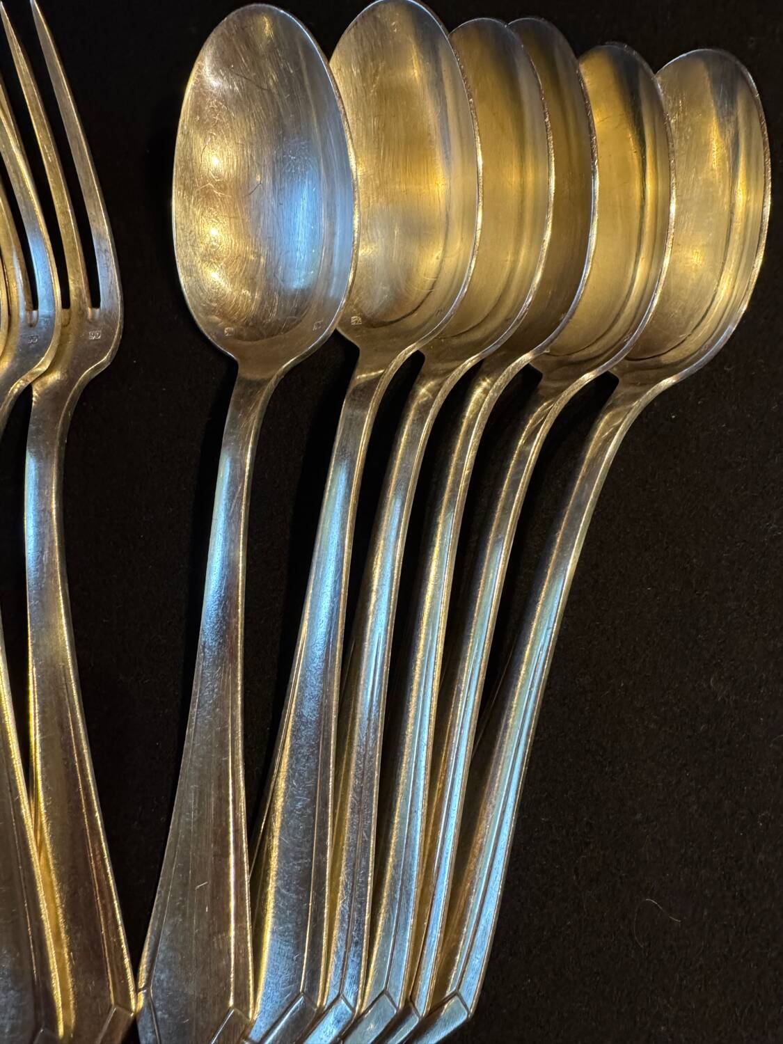 Set of 11 antique place settings – Saglier Frères & Cie, silversmiths in Paris