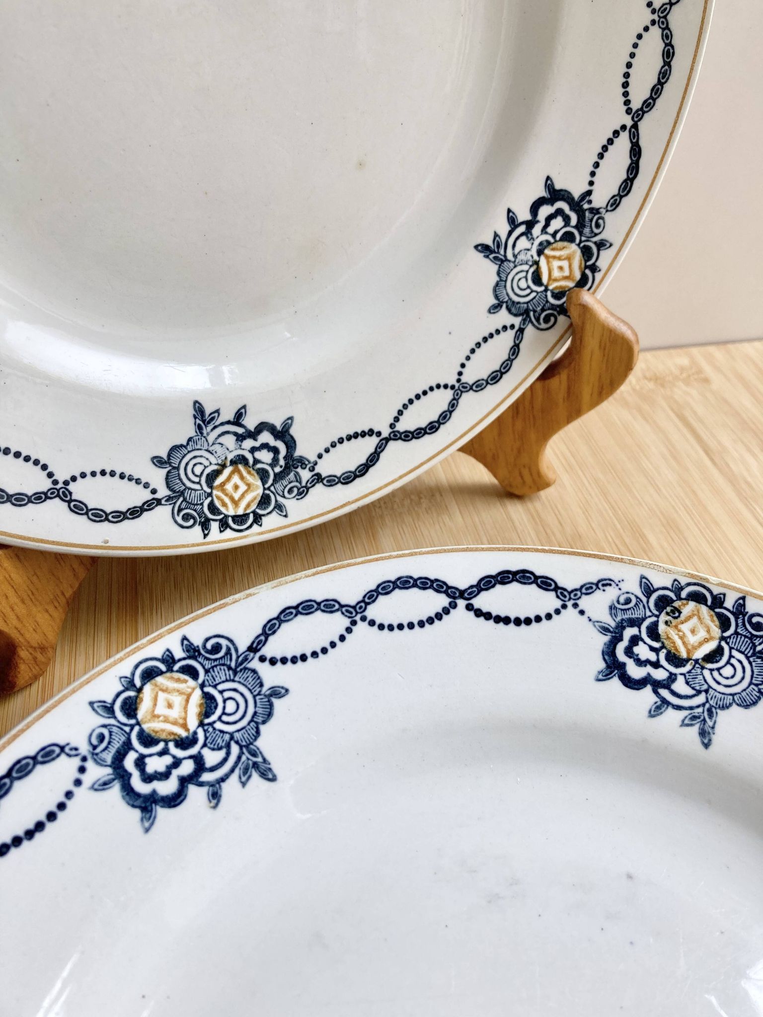 4 assiettes plates Terre de fer - Saint-Amand
