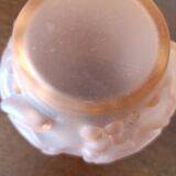 Art Deco pink glass paste ball vase