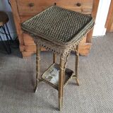 Rattan side table