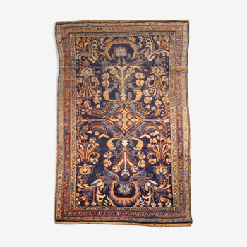 Tapis oriental Armanibaf Bakhtiari à décor floral laine sur coton Iran premier quart 20eme 253 X 148 cm