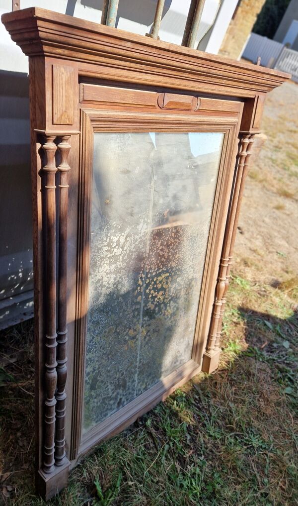 Miroir trumeau ancien en chêne