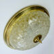 large vintage mid century ice glass and brass CEILING LAMP