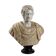 Bust of a Roman emperor in white marble, Italy, 20th century.