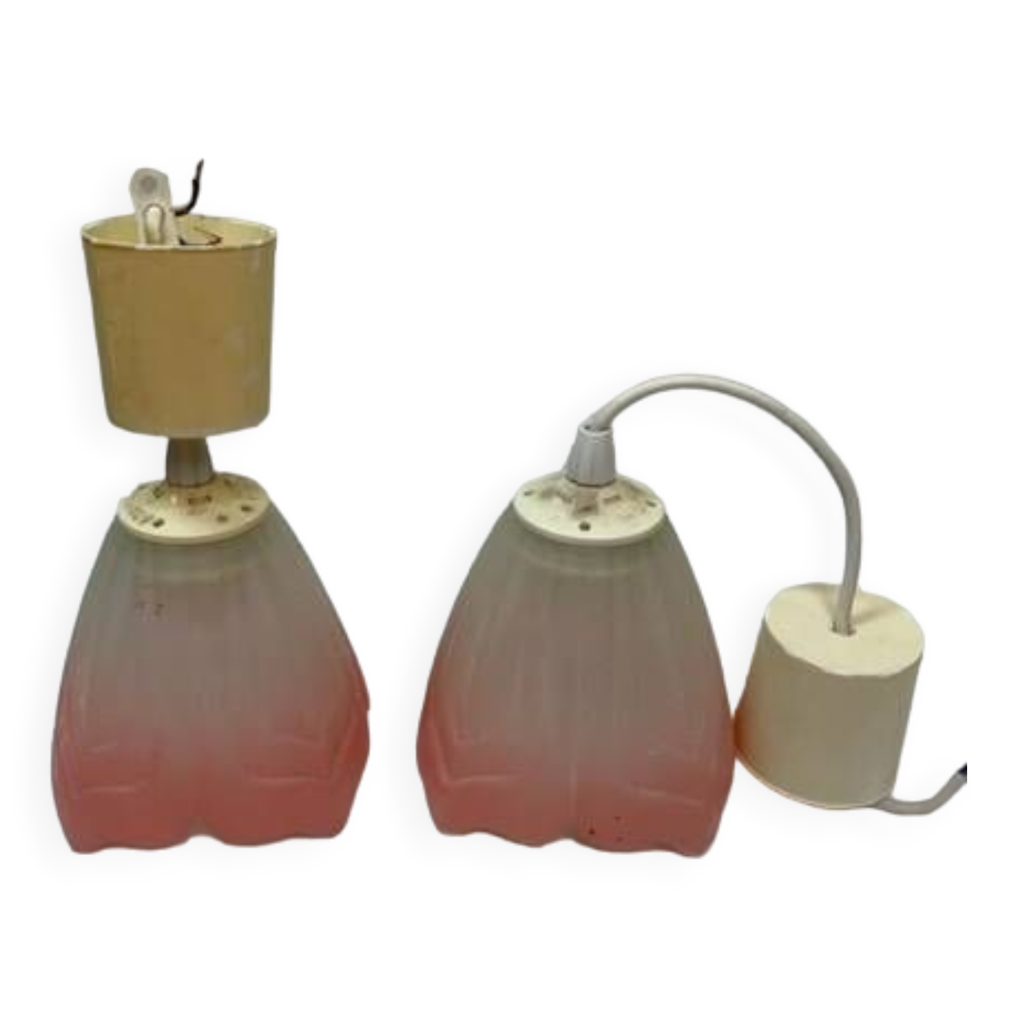 80s pink opaline pendant lights