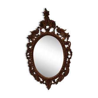 Italian mirror in gilded scupted wood