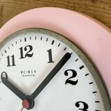 Vintage Pink East German Bakelite Wall Clock from Weimar, 1980s