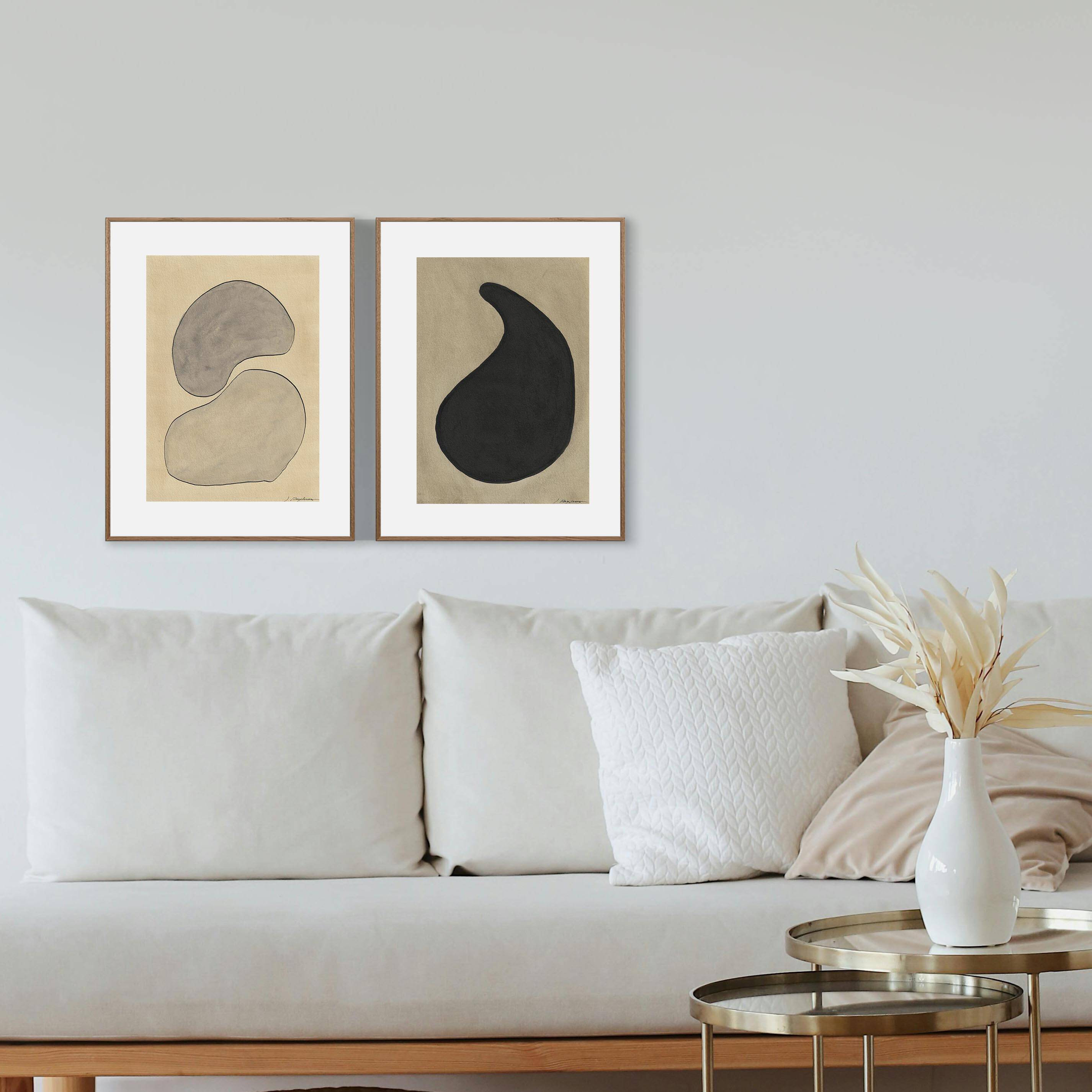 2 original drawings by J. Rodgussar – Ink on paper