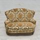 1970s, small 2-seater Danish sofa, brown/beige furniture fabric.