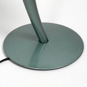 Large extraordinary 80s metal table lamp and opal glass shade