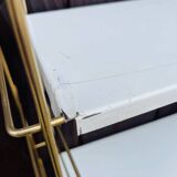 Vintage modular wall shelf, metal and brass, circa 1960s